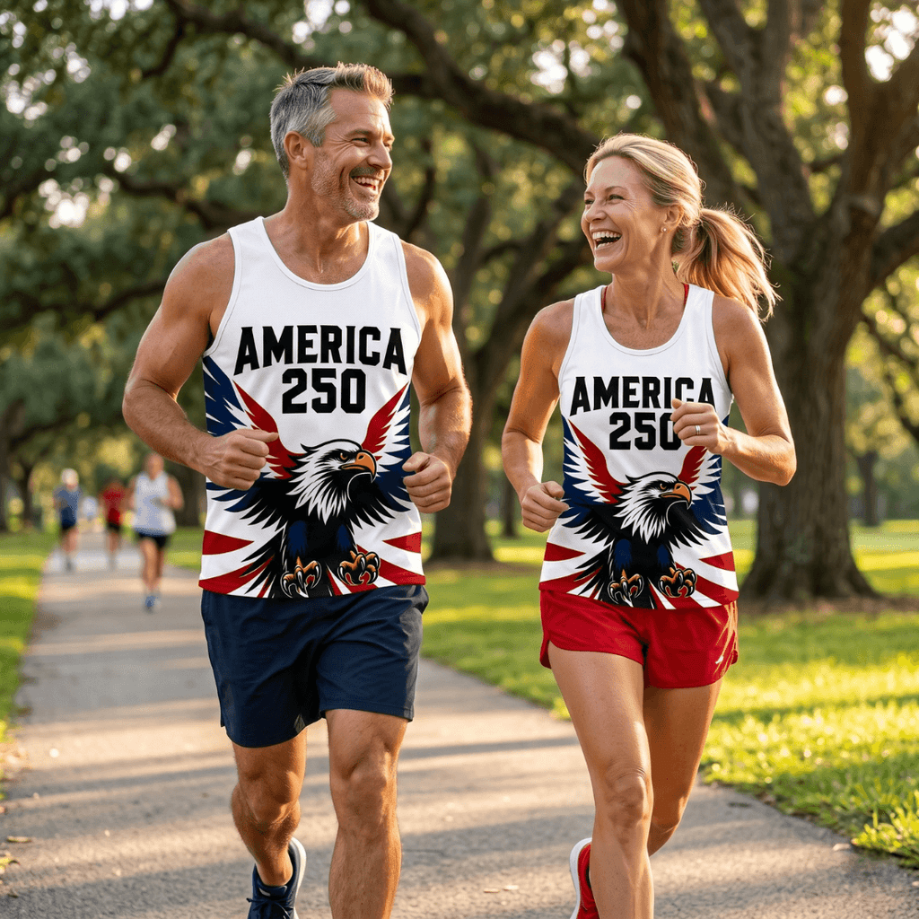 Patriotic Running Tank Top - America 250 Eagle Tech Singlet