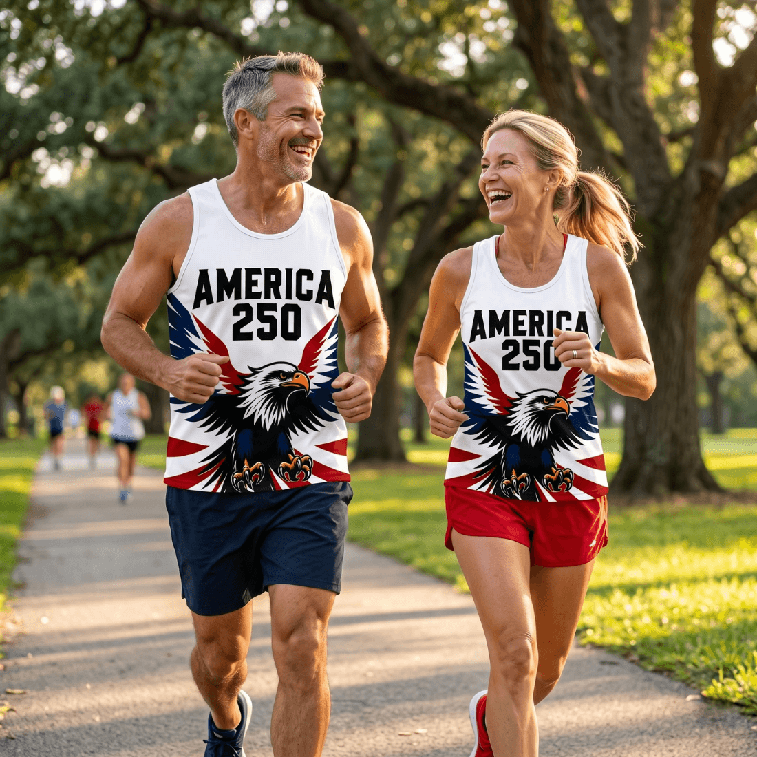 Patriotic Running Tank Top - America 250 Eagle Tech Singlet