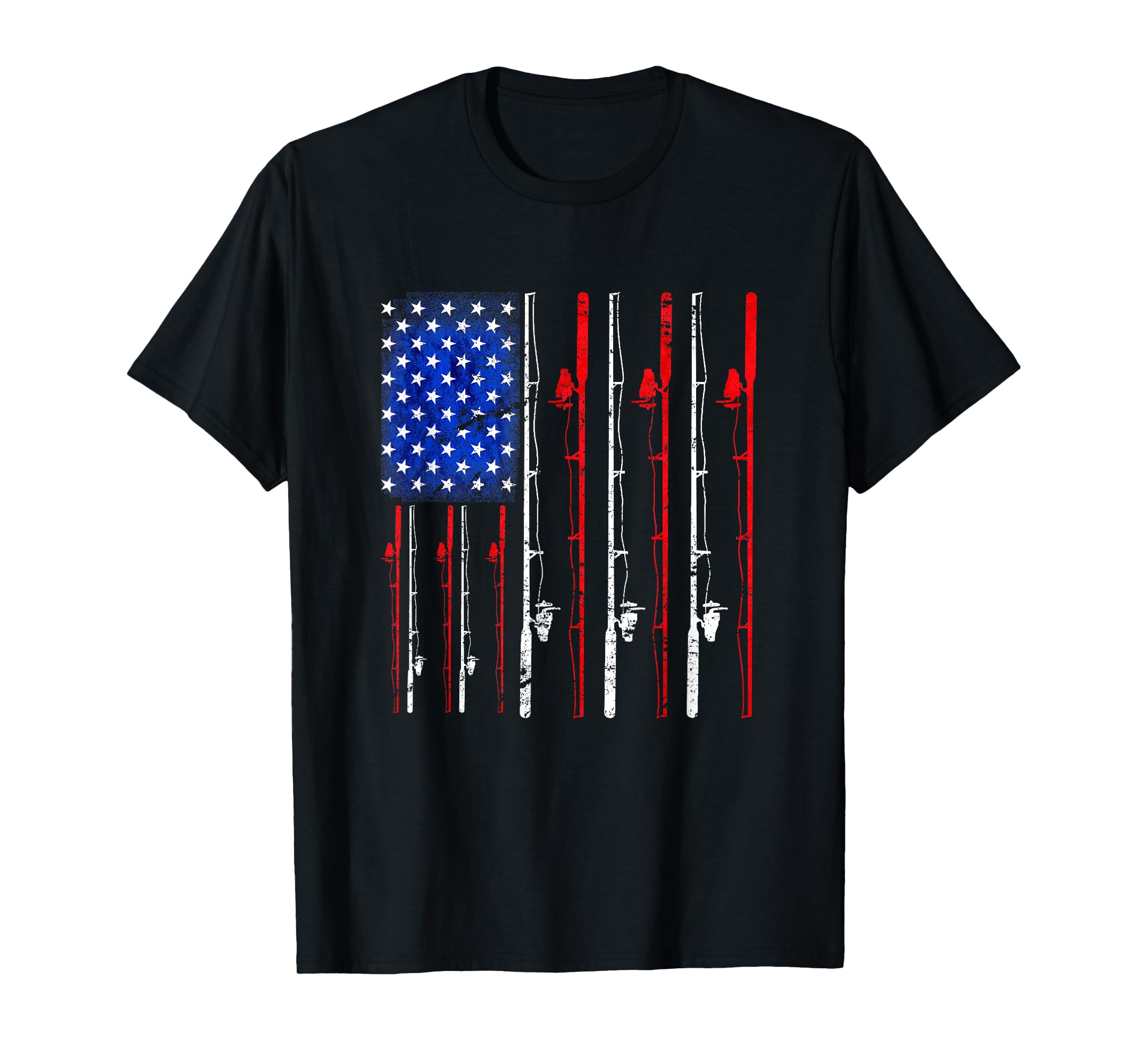 American Flag Shirt Fishing T-Shirt