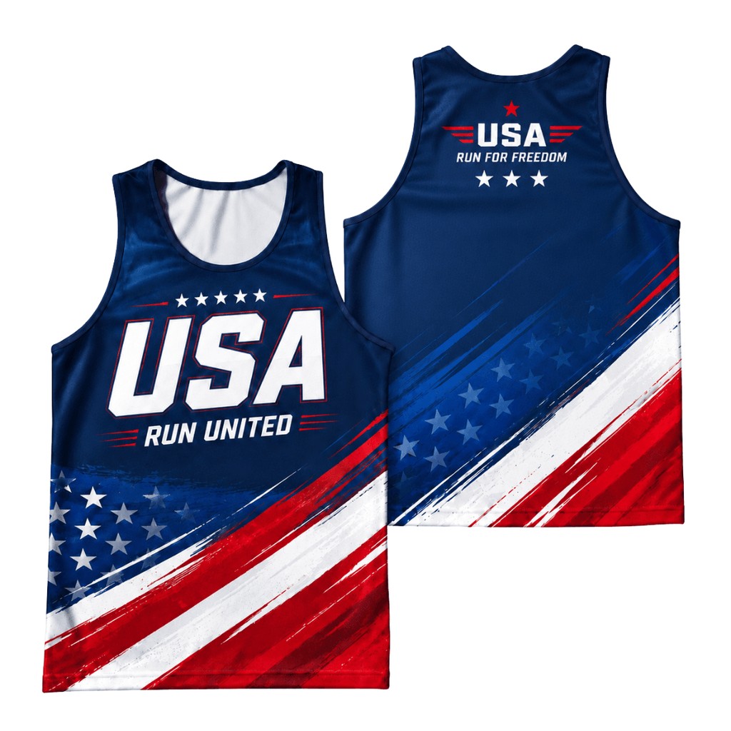 Patriotic Running Tank Top - American Pace Tech Running Singlet