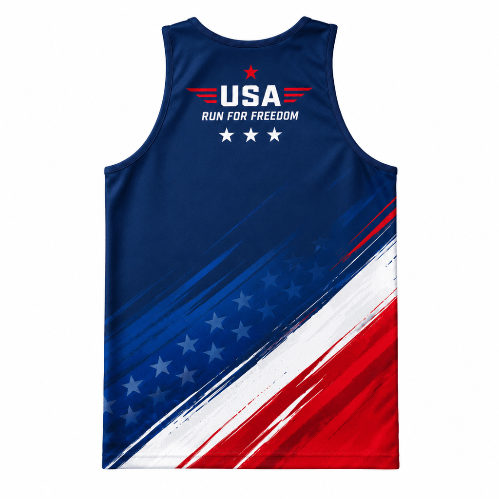 Patriotic Running Tank Top - American Pace Tech Running Singlet