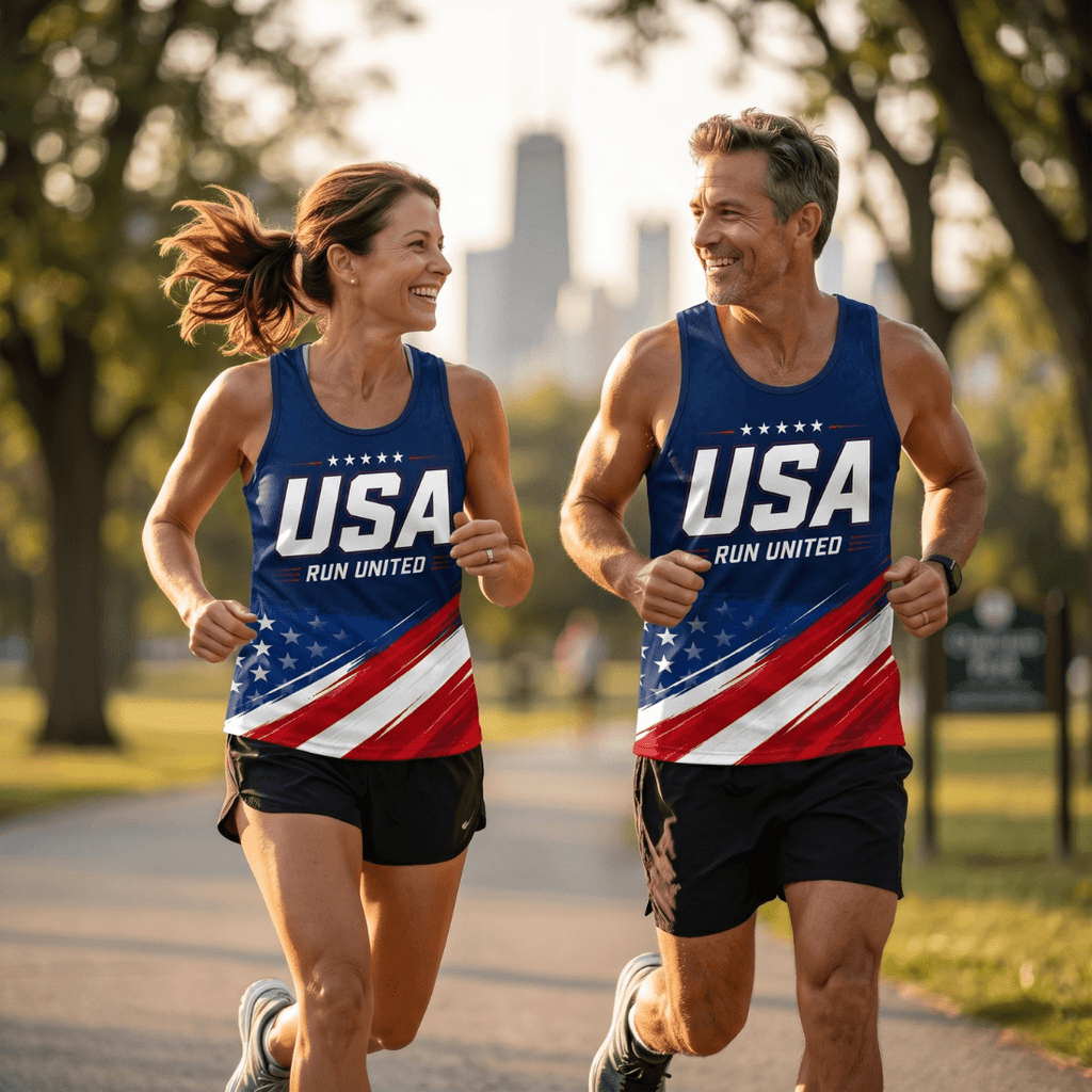 Patriotic Running Tank Top - American Pace Tech Running Singlet