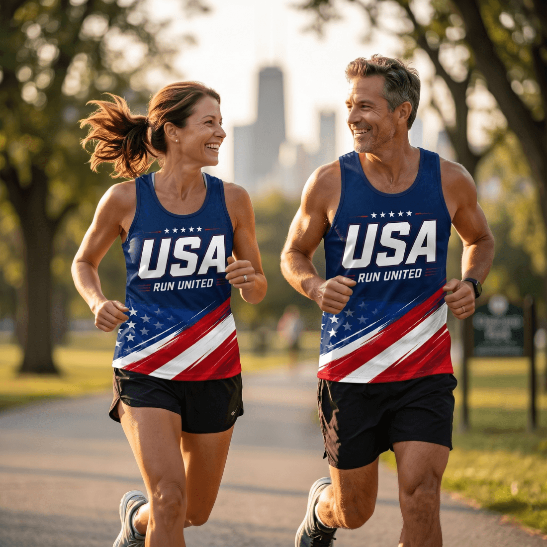 Patriotic Running Tank Top - American Pace Tech Running Singlet