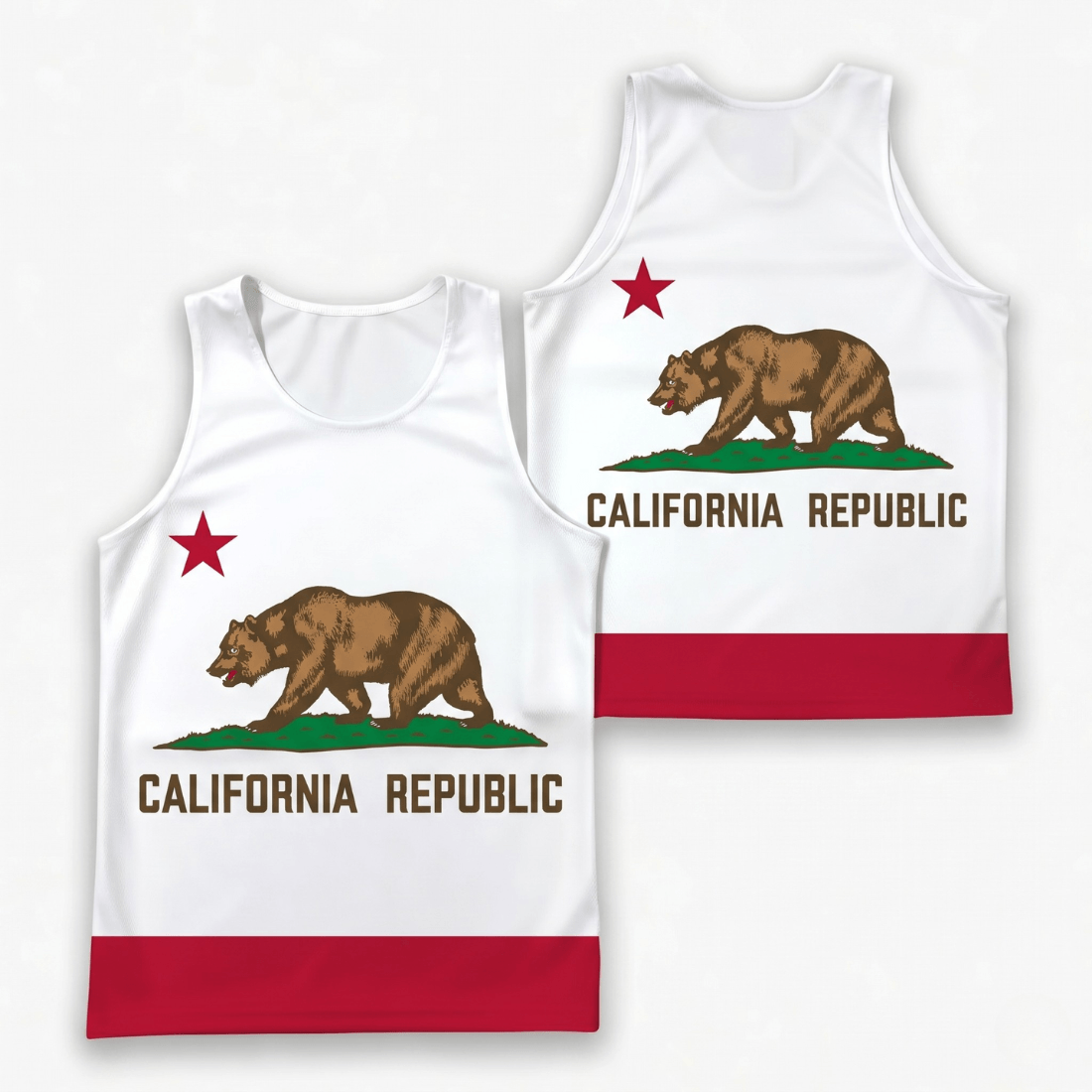 California Running Tank Top - State Pride Tech Running Singlet