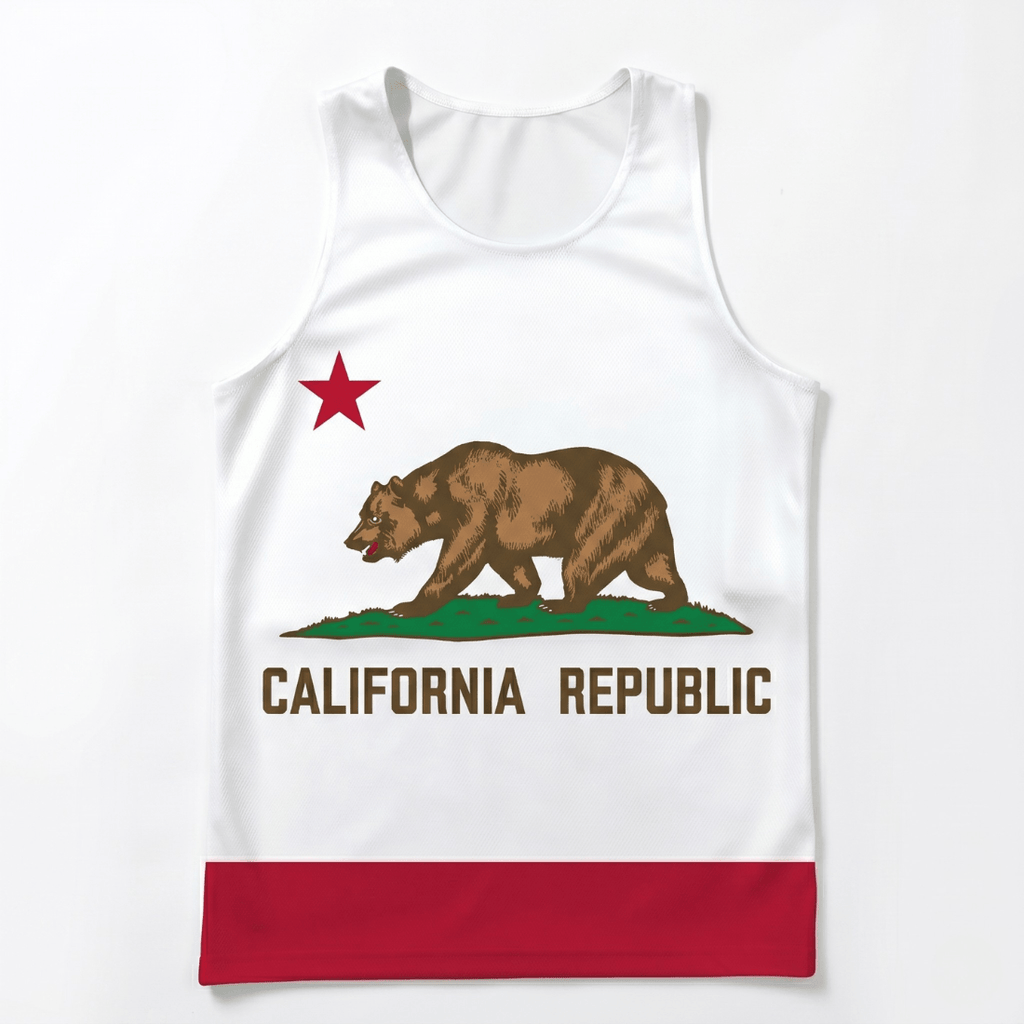 California Running Tank Top - State Pride Tech Running Singlet