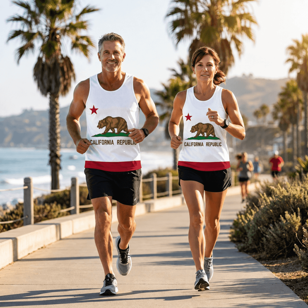 California Running Tank Top - State Pride Tech Running Singlet