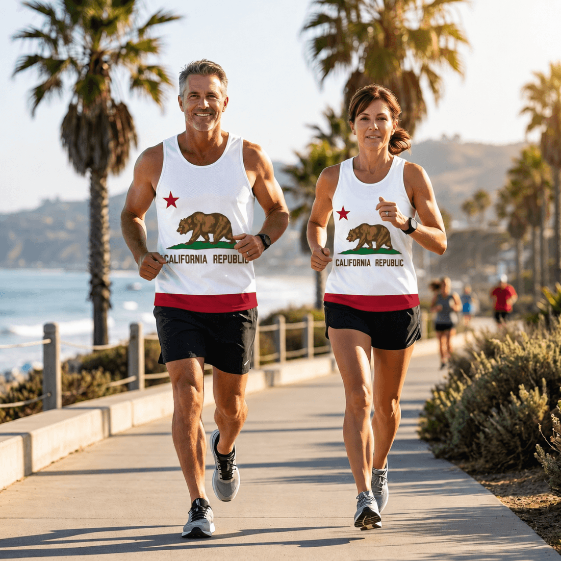 California Running Tank Top - State Pride Tech Running Singlet