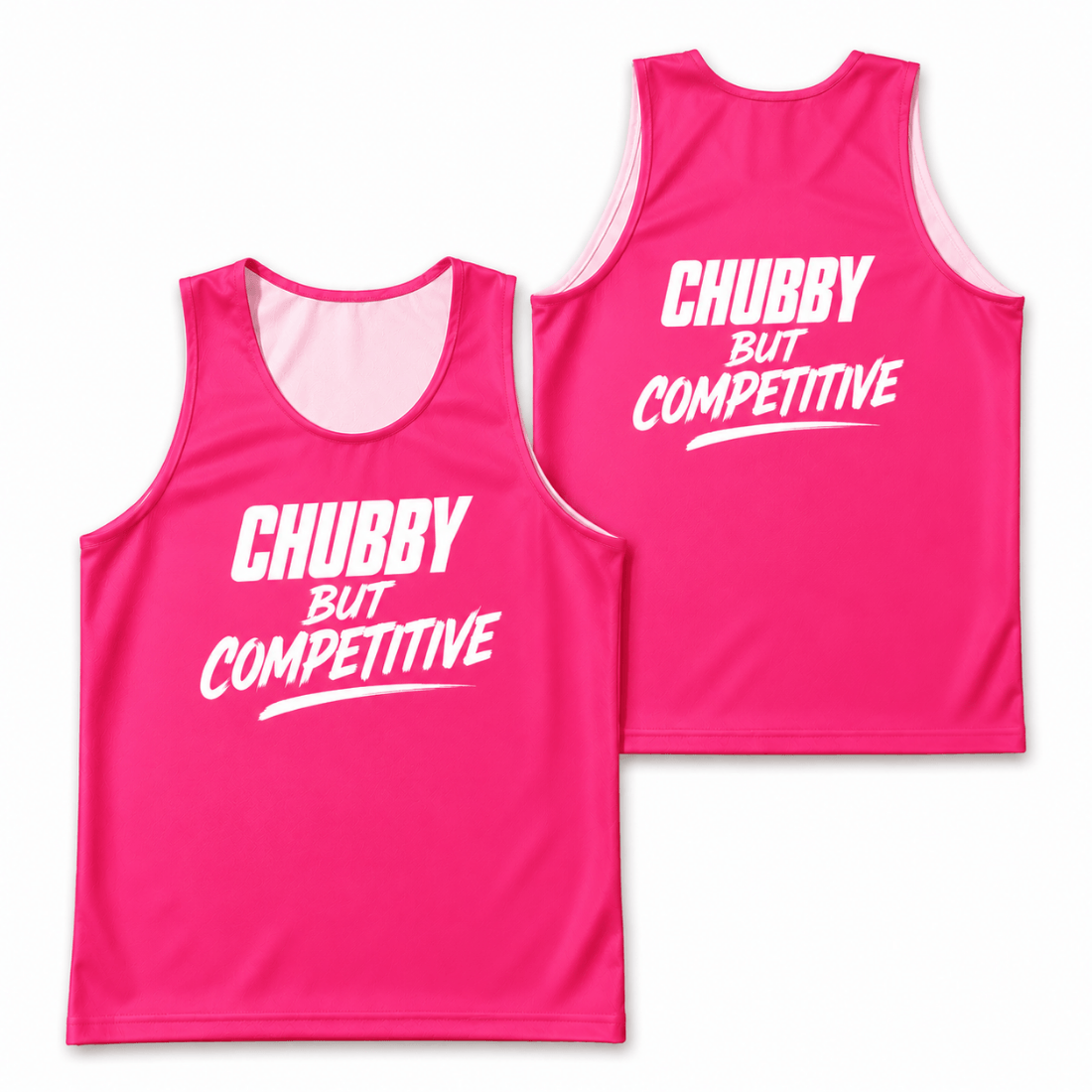 Funny Running Tank Top - Chubby But Competitive Tech Singlet