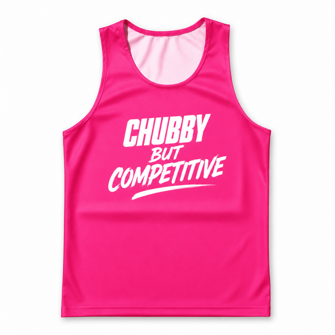 Funny Running Tank Top - Chubby But Competitive Tech Singlet