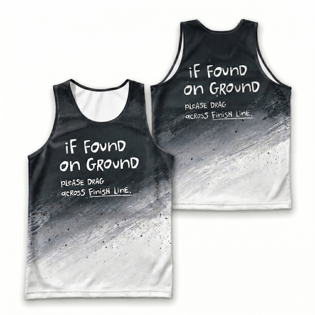 Funny Running Tank Top - Found On Ground Runner Quote Tech Singlet