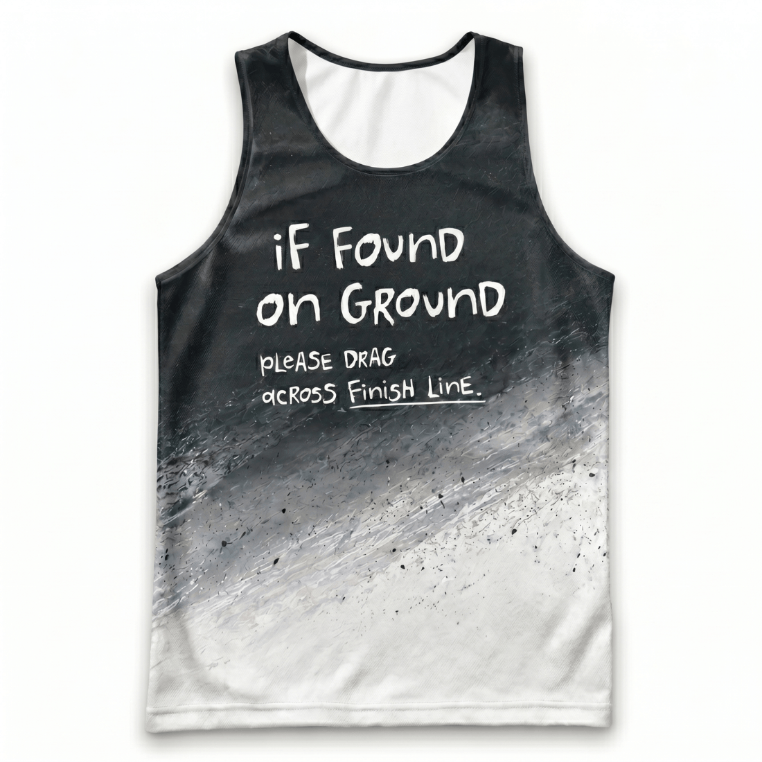 Funny Running Tank Top - Found On Ground Runner Quote Tech Singlet