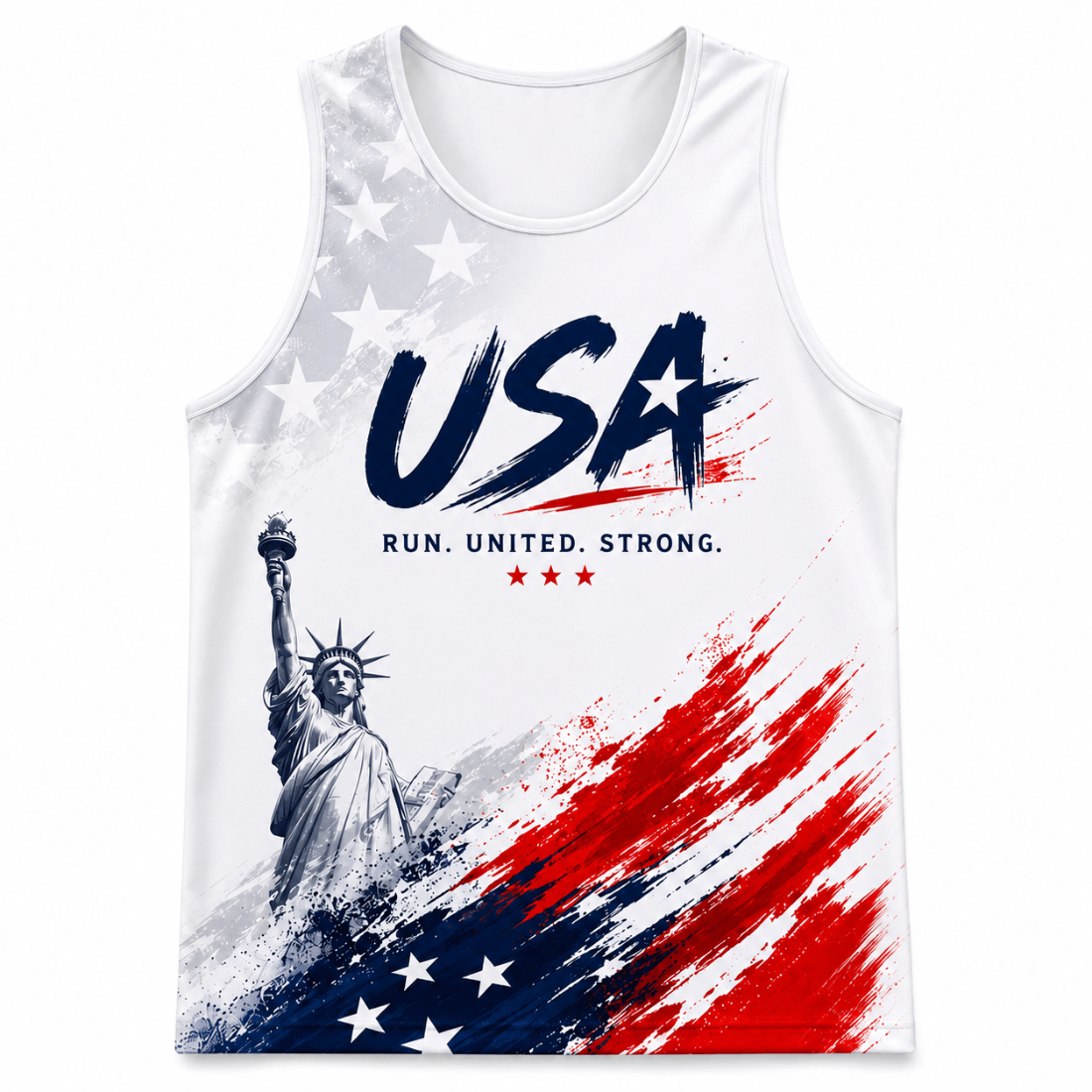 Patriotic Running Tank Top - Liberty Stride Tech Running Singlet