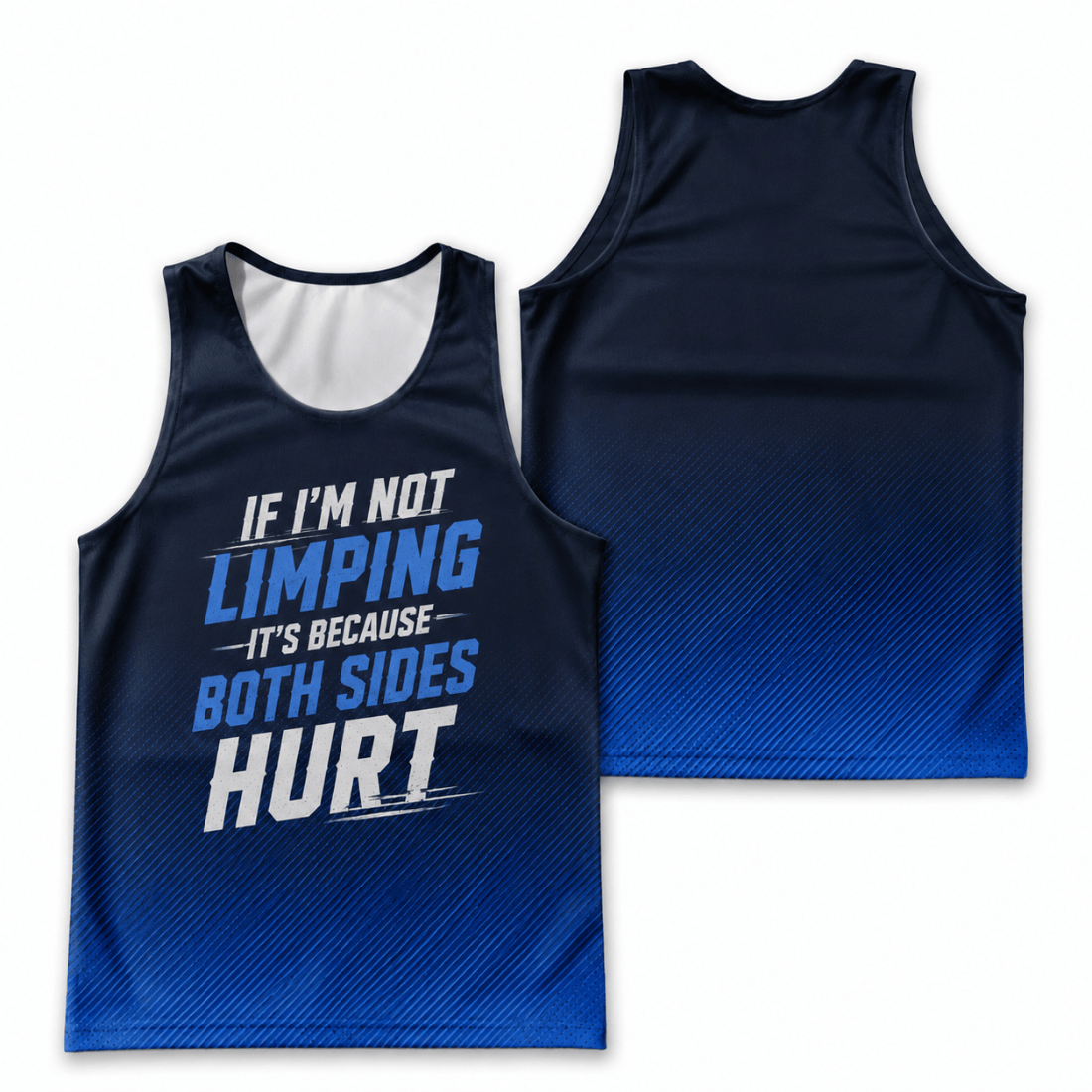Funny Running Tank Top - Limping Runner Quote Tech Running Singlet