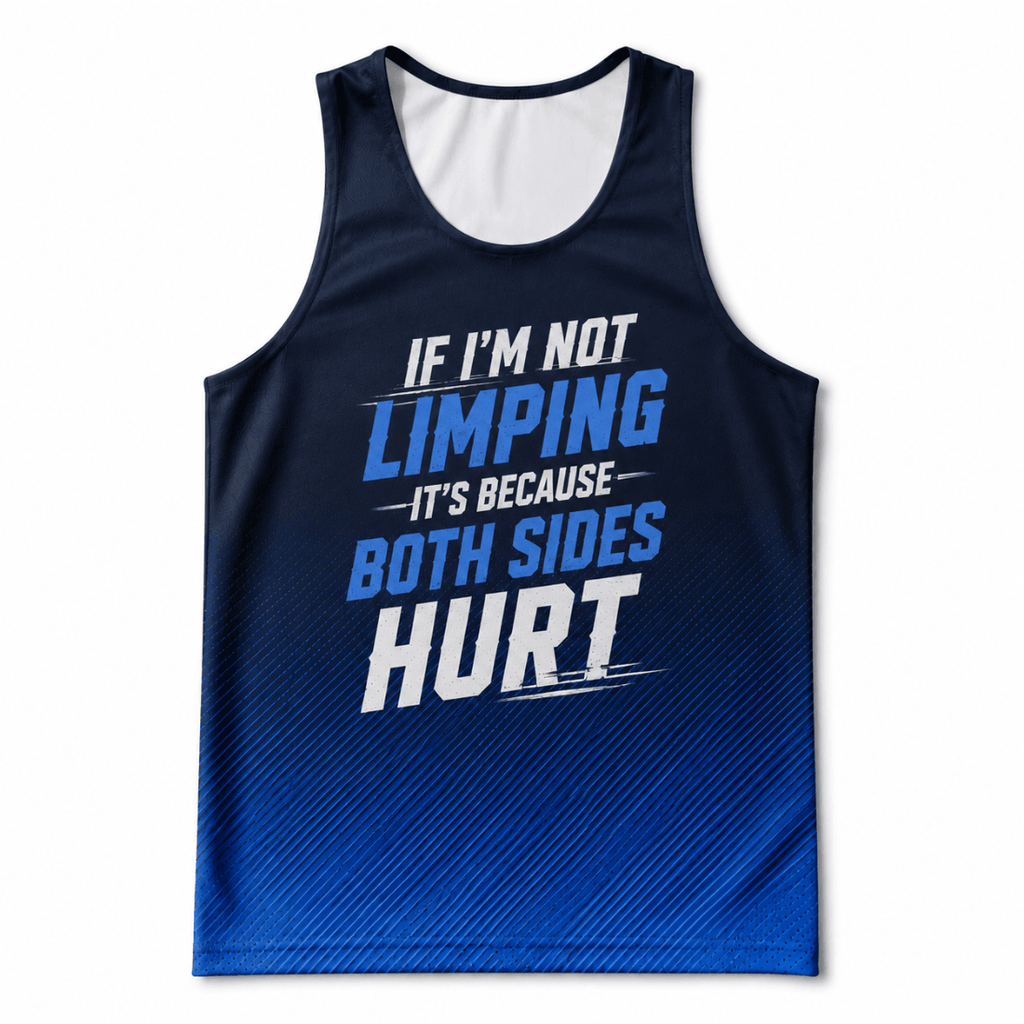 Funny Running Tank Top - Limping Runner Quote Tech Running Singlet