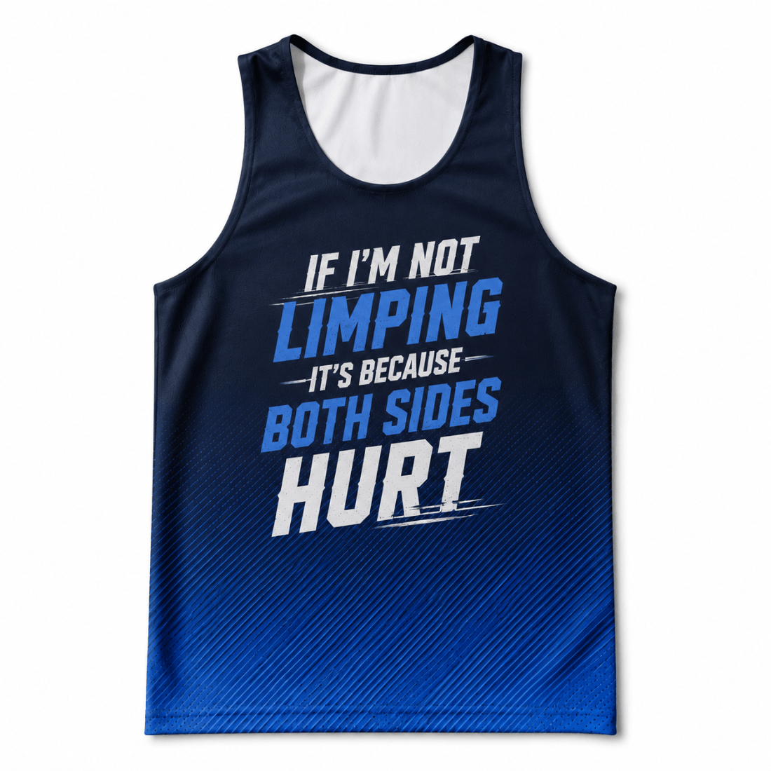 Funny Running Tank Top - Limping Runner Quote Tech Running Singlet
