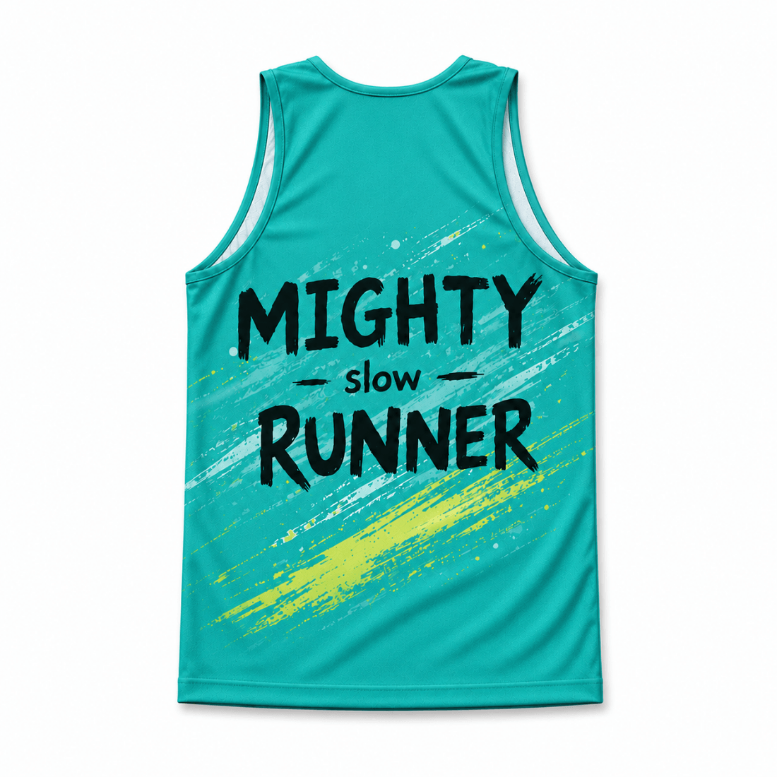 Funny Running Tank Top - Mighty Slow Runner Tech Running Singlet
