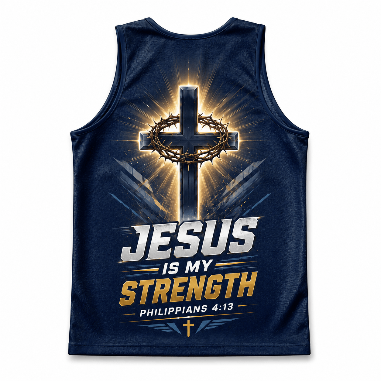 Christian Running Tank Top - My Strength Jesus Tech Running Singlet