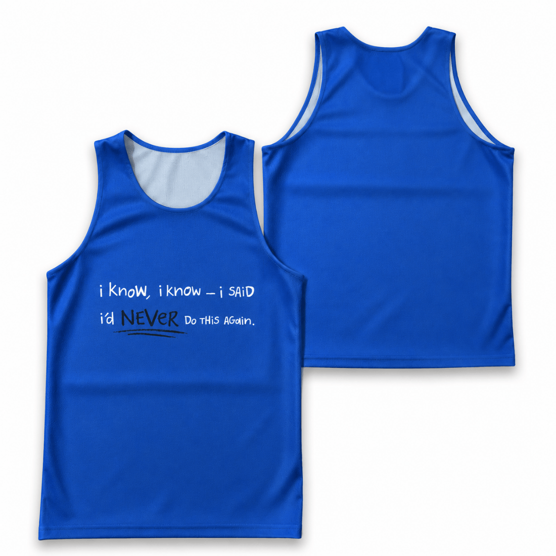 Funny Running Tank Top - Never Run Runner Quote Tech Singlet