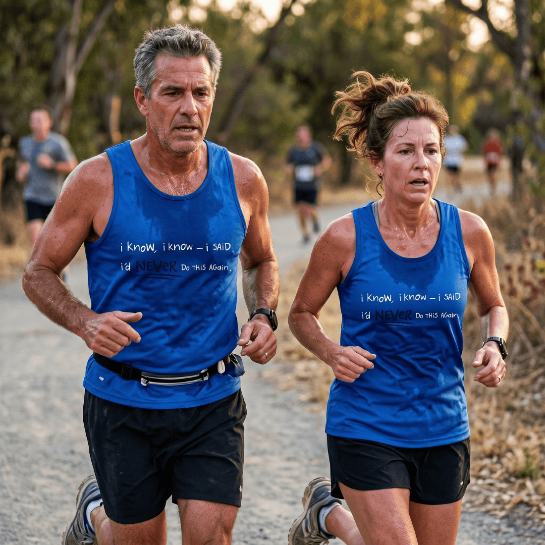 Funny Running Tank Top - Never Run Runner Quote Tech Singlet