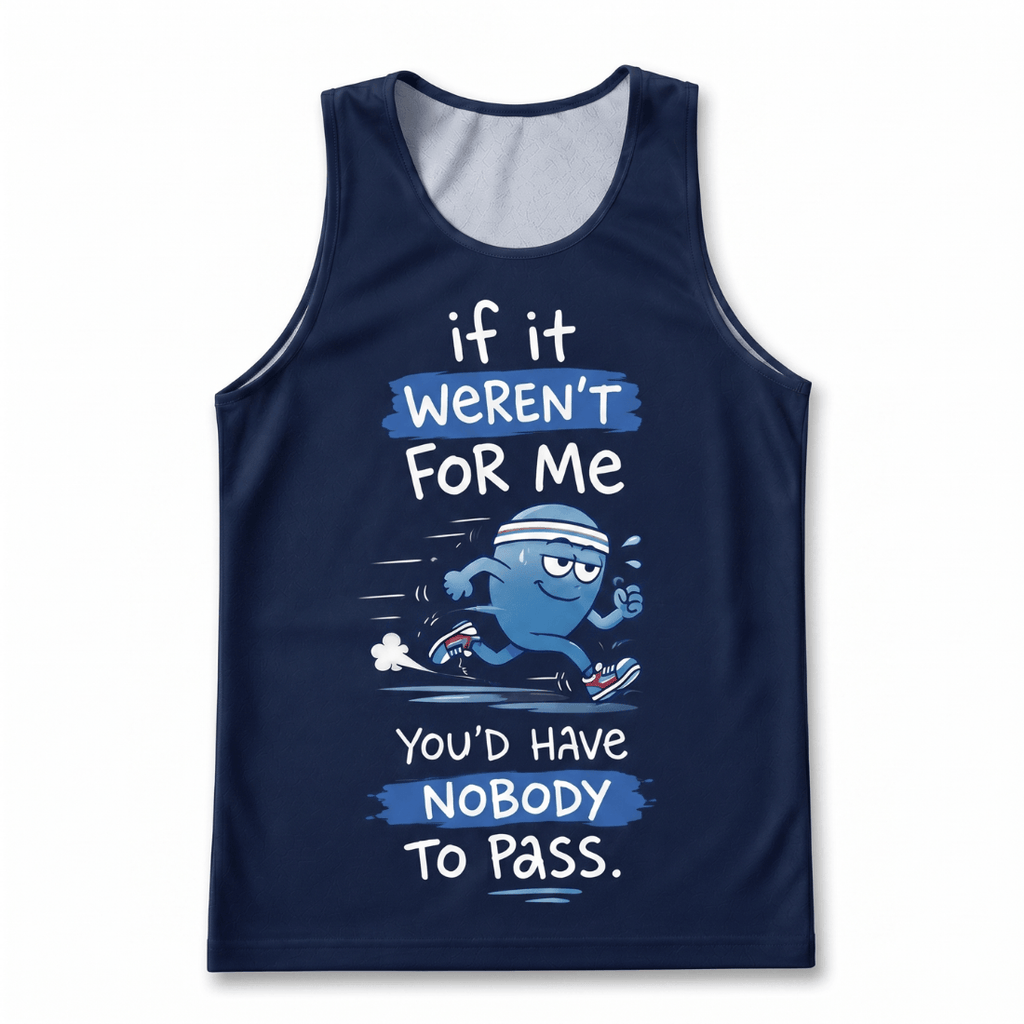 Funny Running Tank Top - Nobody To Pass Runner Quote Tech Singlet