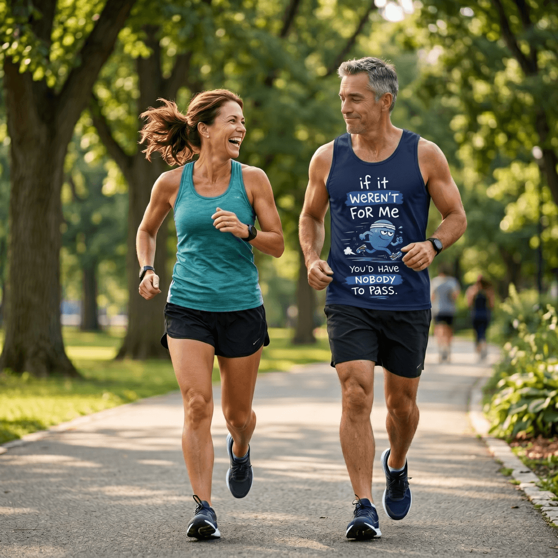 Funny Running Tank Top - Nobody To Pass Runner Quote Tech Singlet