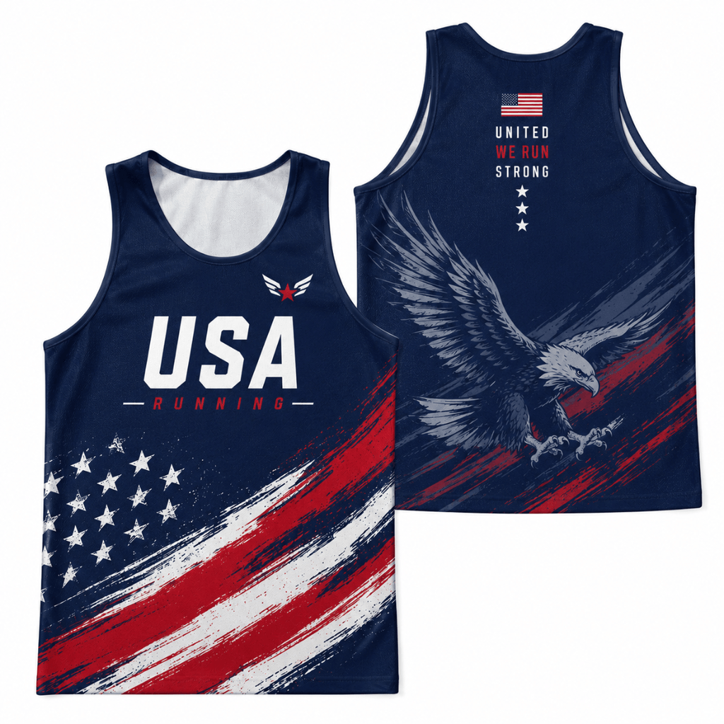 Patriotic Running Tank Top - Patriot Pace USA Tech Singlet