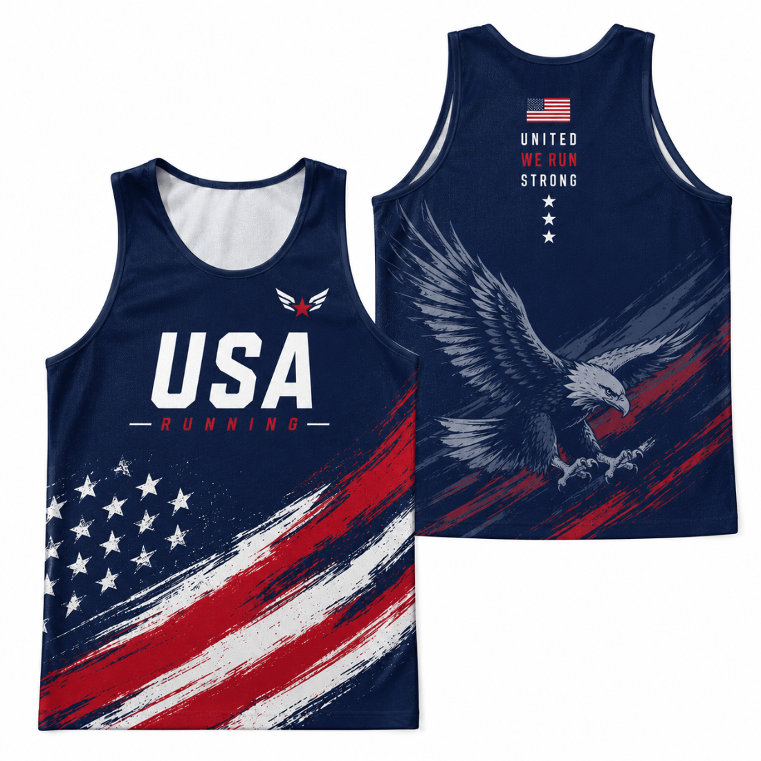 Patriotic Running Tank Top - Patriot Pace USA Tech Singlet