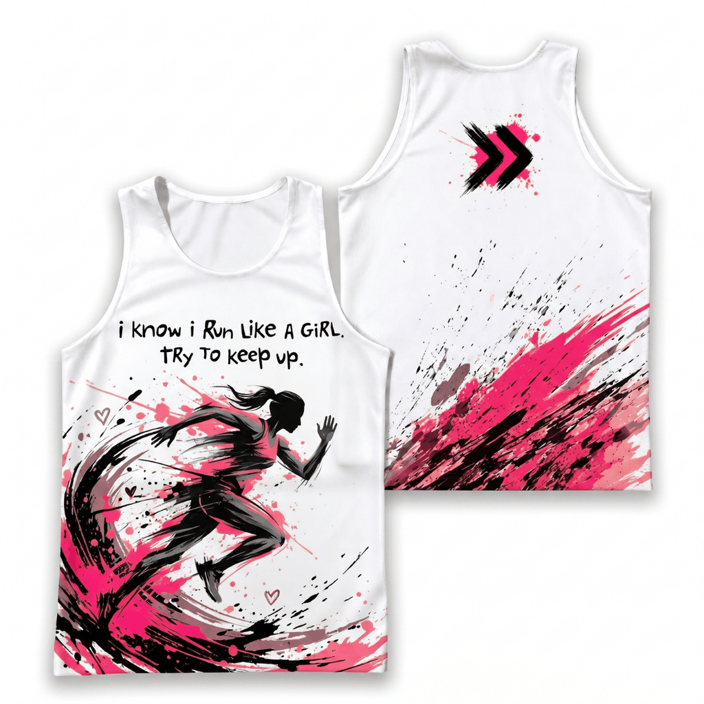 Women's Running Tank Top - Run Like A Girl Tech Running Singlet