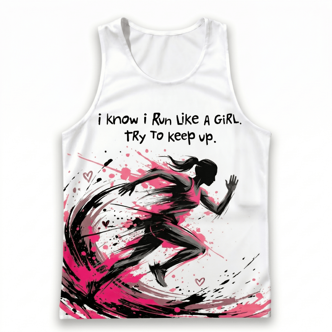 Women's Running Tank Top - Run Like A Girl Tech Running Singlet