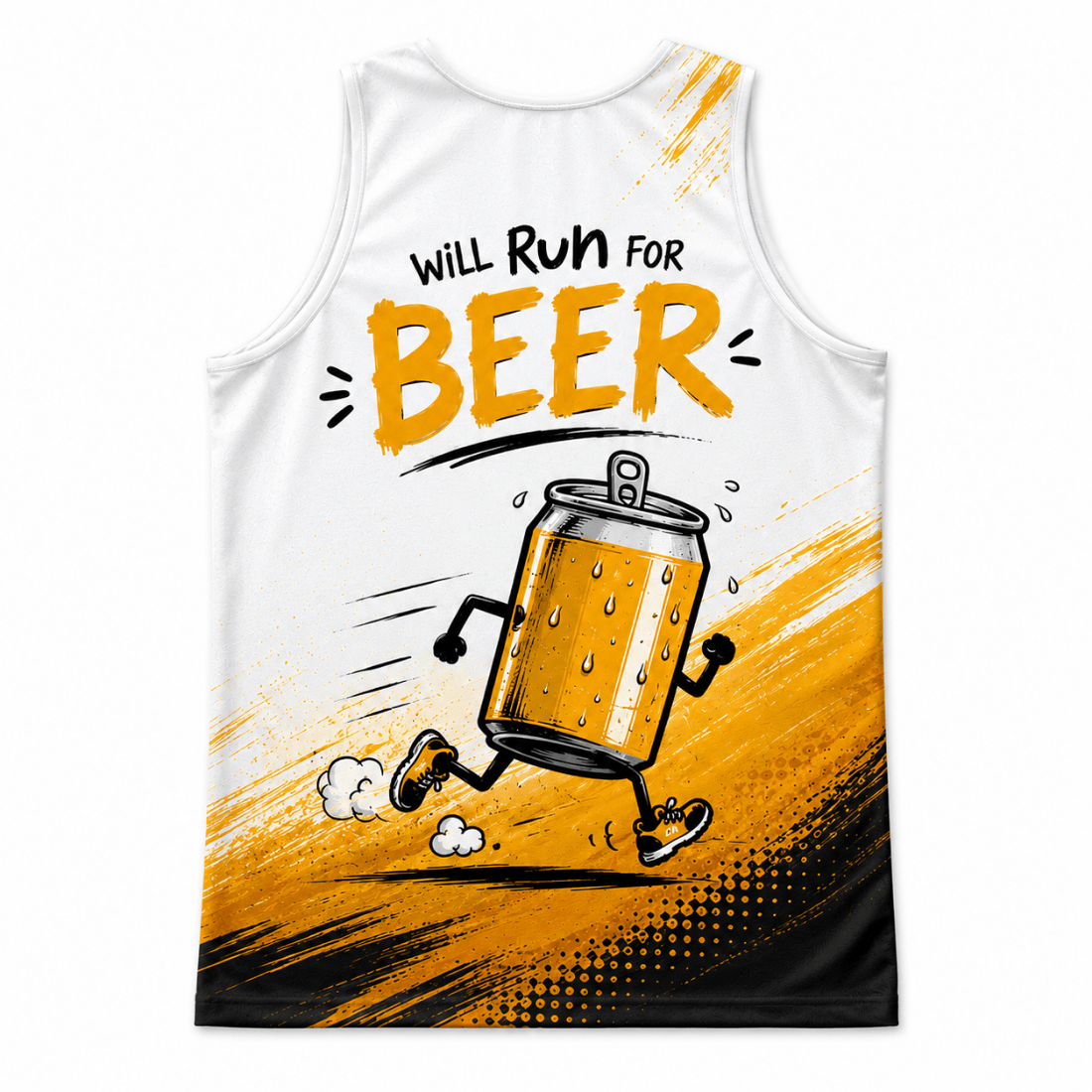 Funny Running Tank Top - Run For Beer Runner Quote Tech Singlet