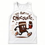 Funny Running Tank Top - Run For Chocolate Runner Quote Tech Singlet
