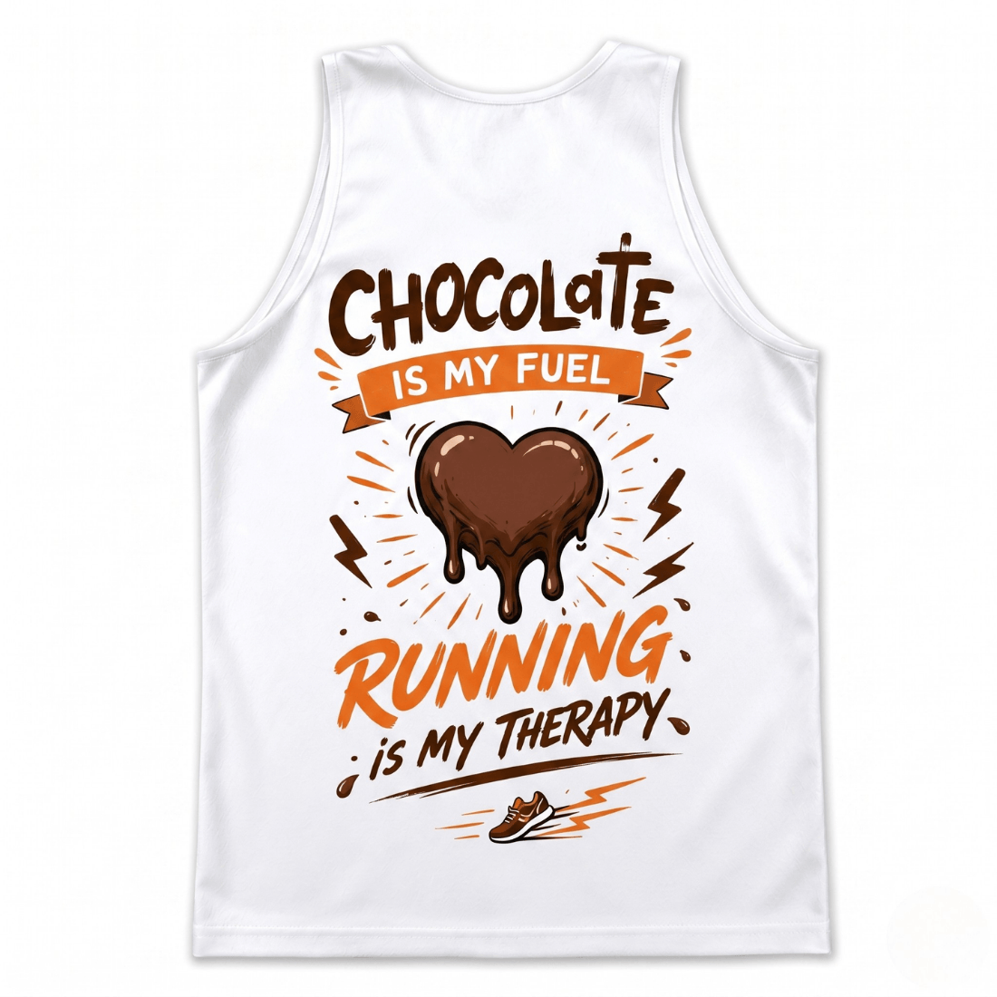 Funny Running Tank Top - Run For Chocolate Runner Quote Tech Singlet
