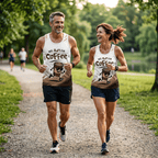 Funny Running Tank Top - Run For Coffee Runner Quote Tech Singlet