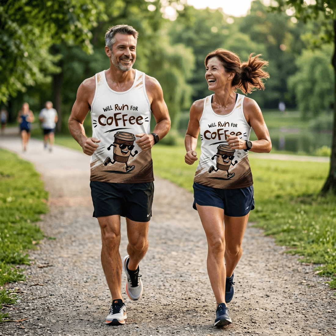 Funny Running Tank Top - Run For Coffee Runner Quote Tech Singlet