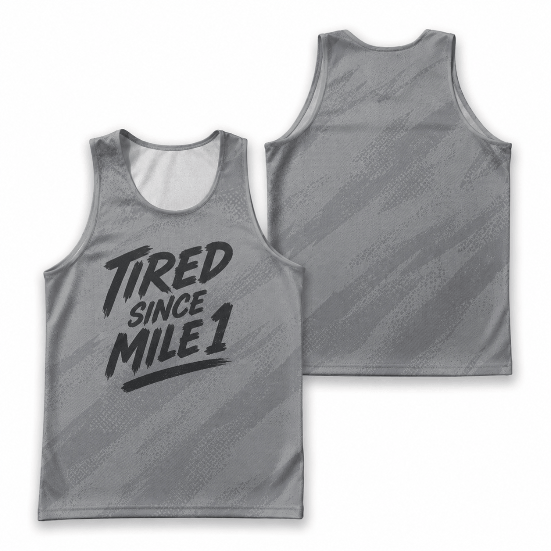 Funny Running Tank Top - Tired Runner Quote Tech Running Singlet
