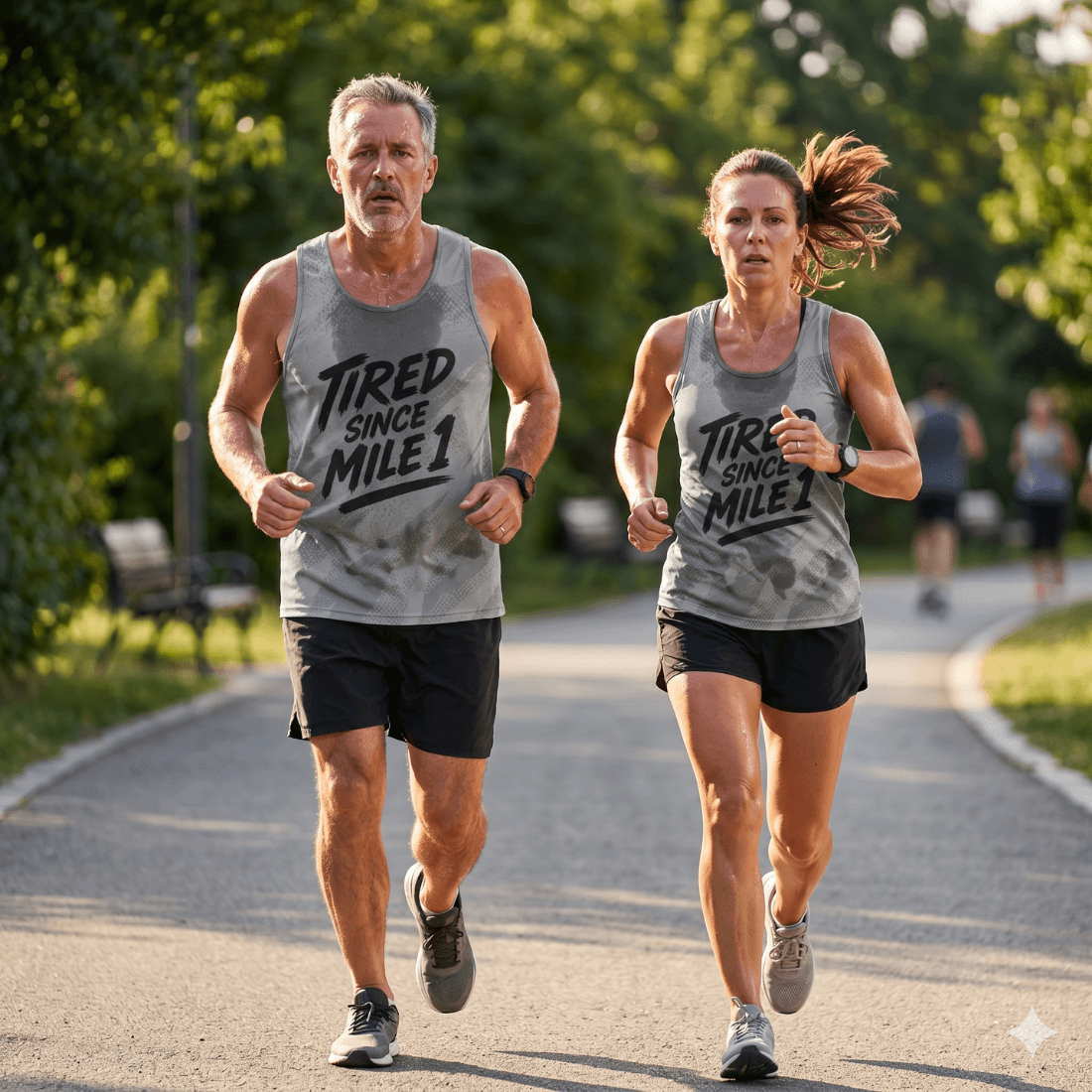 Funny Running Tank Top - Tired Runner Quote Tech Running Singlet