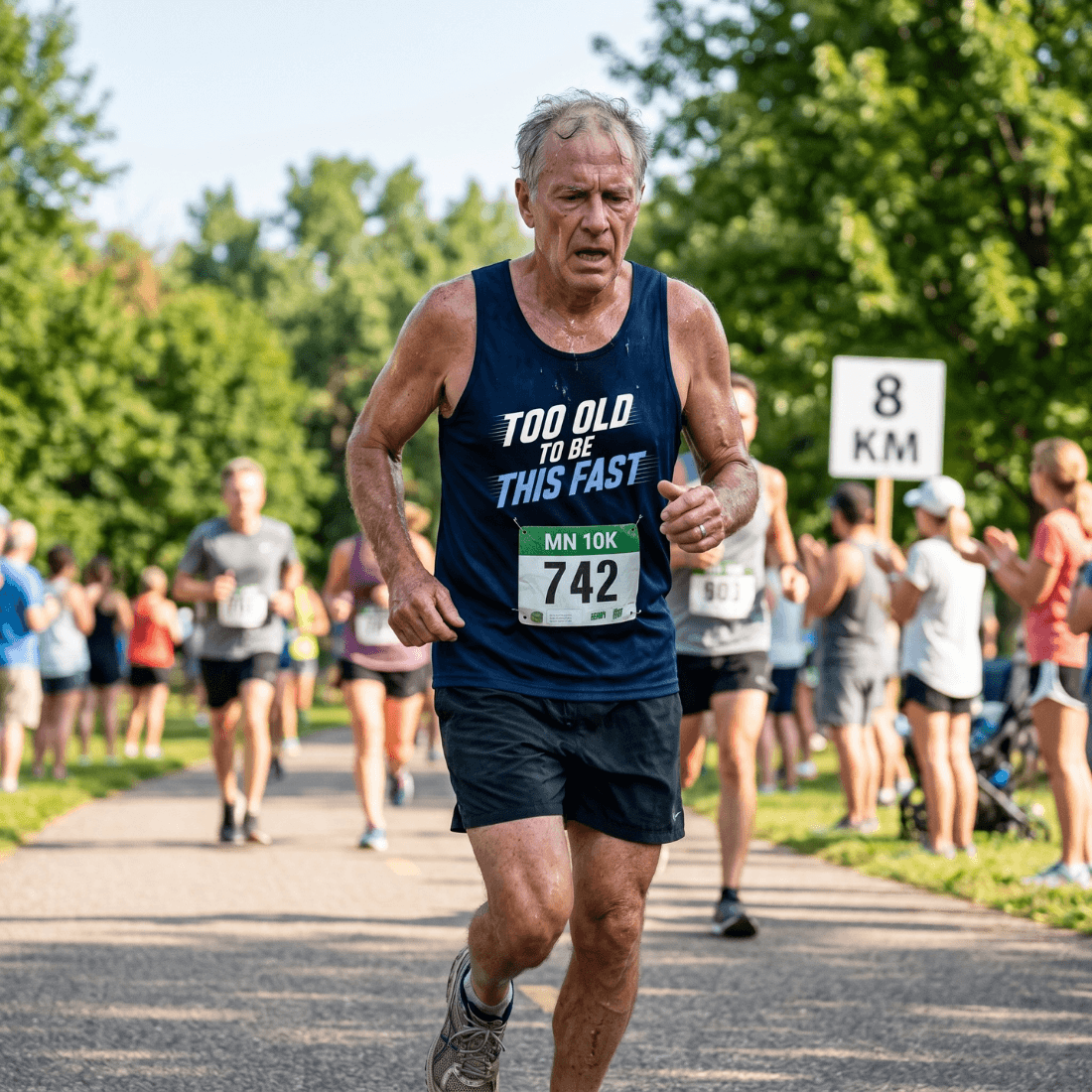 Funny Running Tank Top - Too Old To Be This Fast Tech Singlet