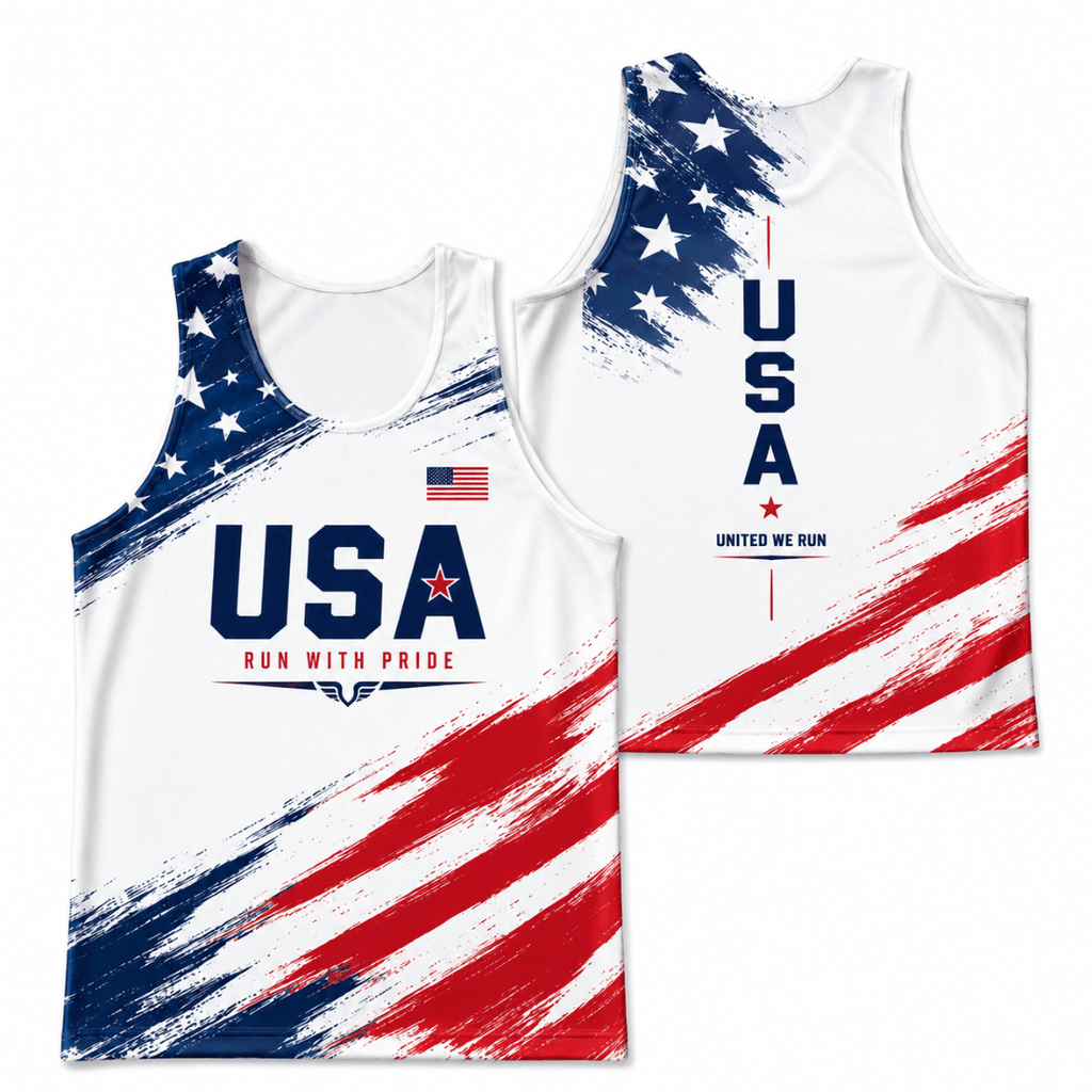 Patriotic Running Tank Top - USA Freedom Tech Running Singlet