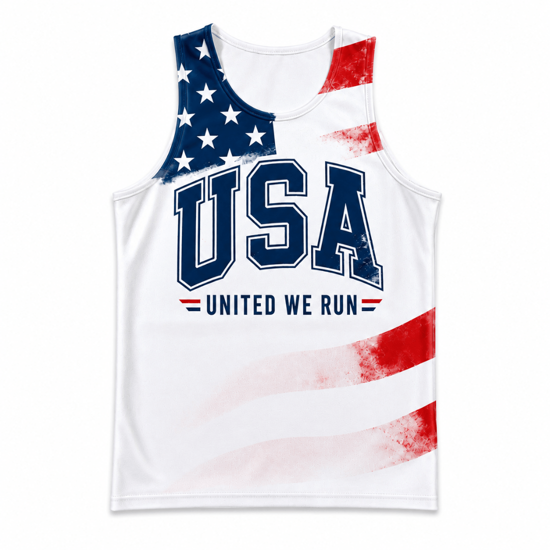 Patriotic Running Tank Top - USA Race Tech Running Singlet