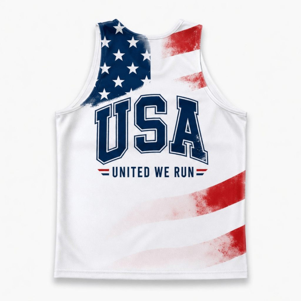 Patriotic Running Tank Top - USA Race Tech Running Singlet