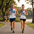 Patriotic Running Tank Top - USA Race Tech Running Singlet