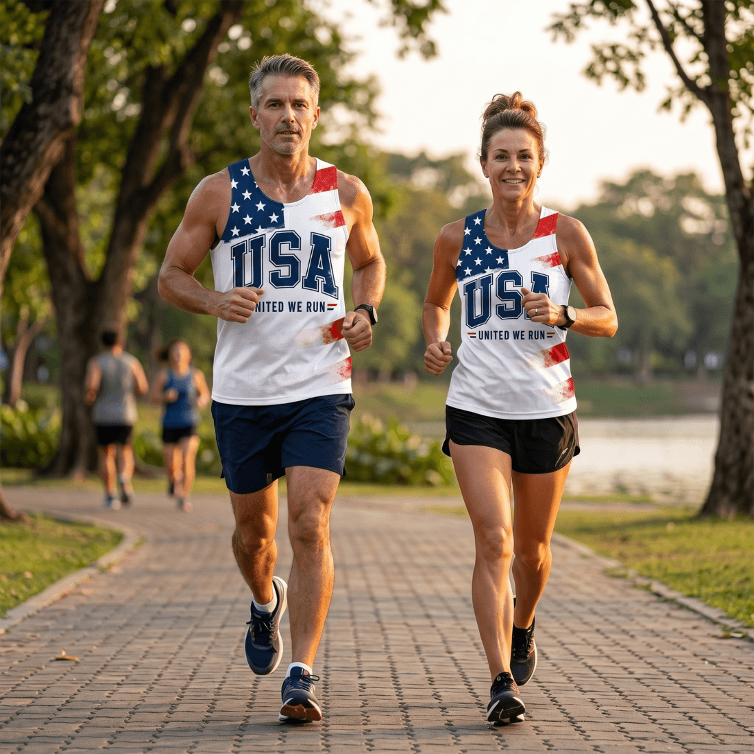 Patriotic Running Tank Top - USA Race Tech Running Singlet