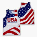 USA Running Tank Top - Patriotic Tech Running Singlet