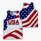 USA Running Tank Top - Patriotic Tech Running Singlet
