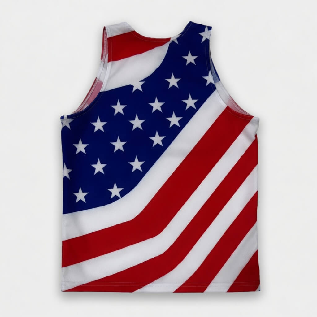 USA Running Tank Top - Patriotic Tech Running Singlet