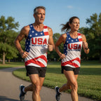 USA Running Tank Top - Patriotic Tech Running Singlet