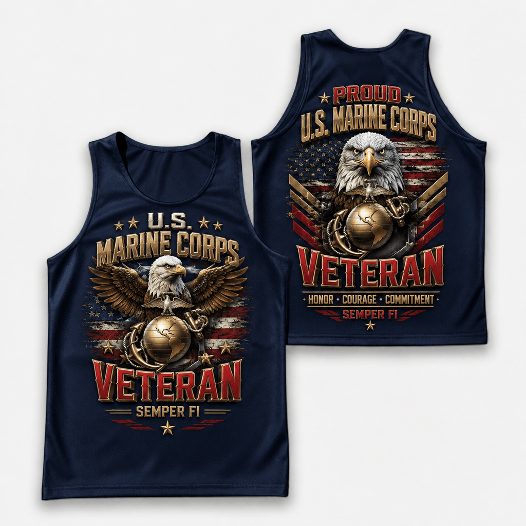 Veteran Running Tank Top - U.S. Marine Veteran Tech Running Singlet