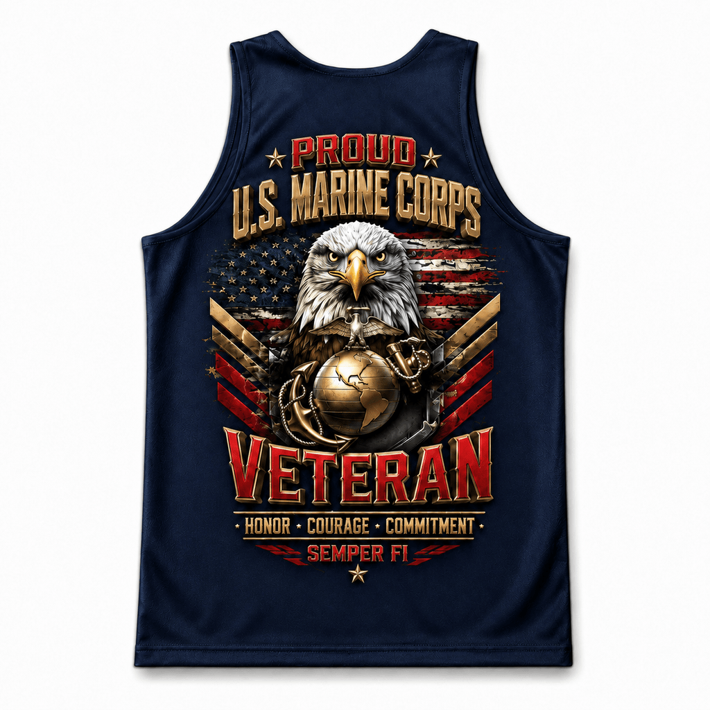 Veteran Running Tank Top - U.S. Marine Veteran Tech Running Singlet