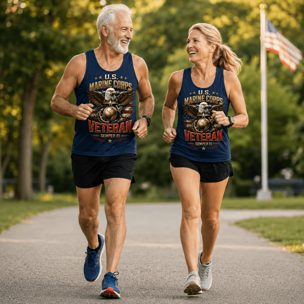 Veteran Running Tank Top - U.S. Marine Veteran Tech Running Singlet