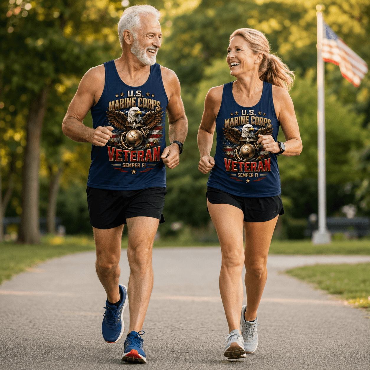 Veteran Running Tank Top - U.S. Marine Veteran Tech Running Singlet